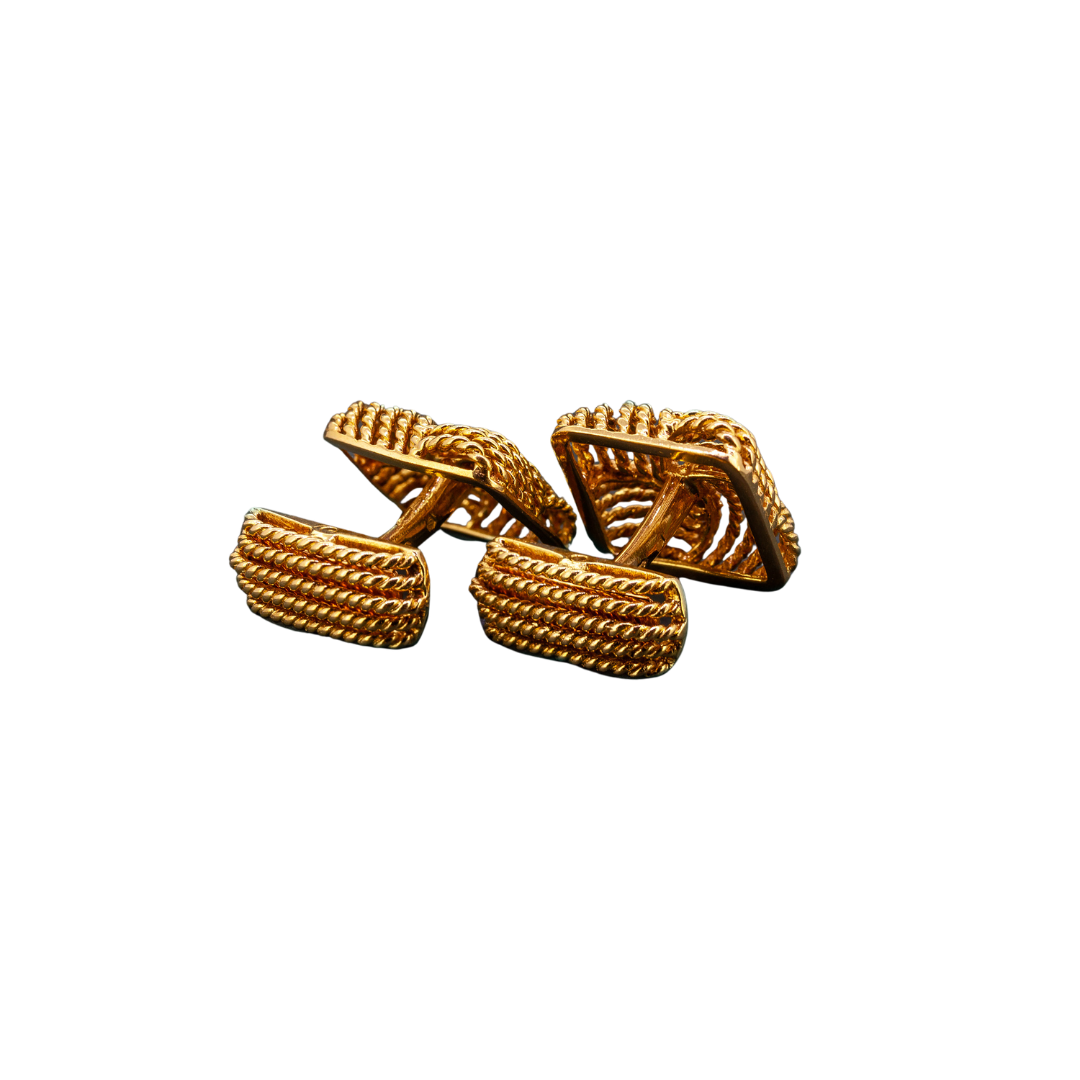 Gold filigree cufflinks - Vintage, Paris