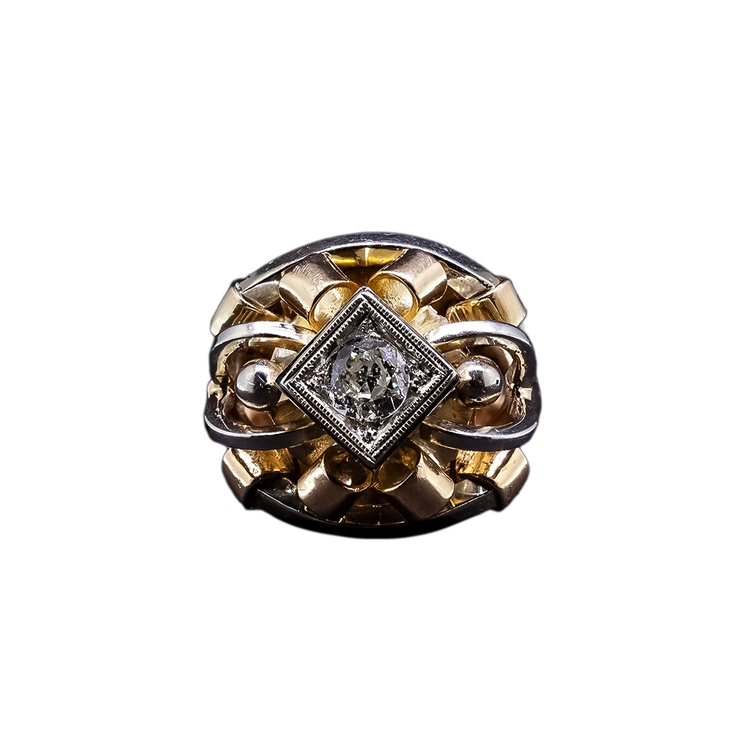 Diamond Tank ring, 0.45 ct, 1930s/40s