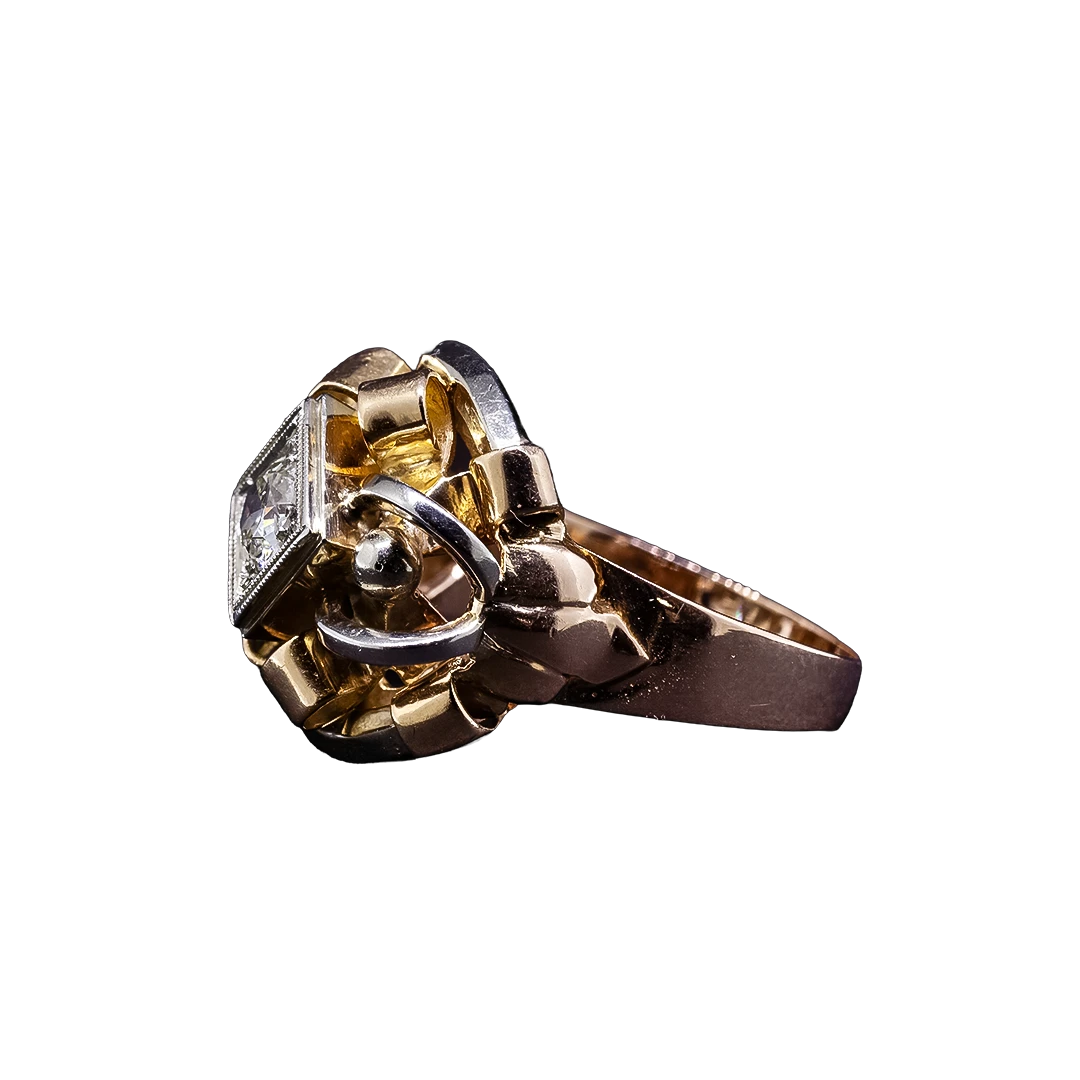 Diamond Tank ring, 0.45 ct, 1930s/40s