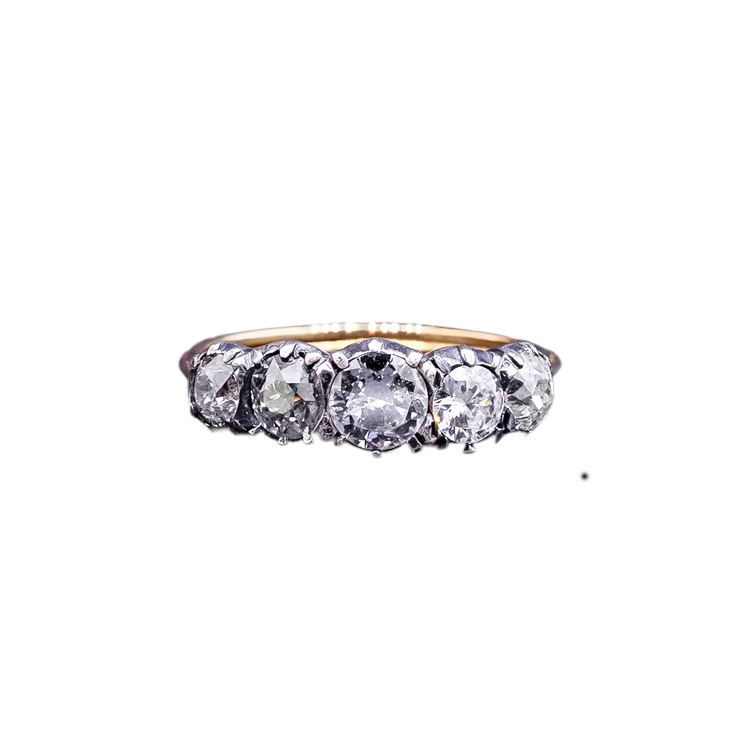 Gold ring with diamonds 1.39 ct, 1st half of 20th century