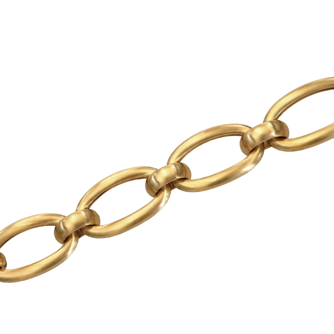 Złocona bransoleta Just Gold z owalnymi satynowymi ogniwami