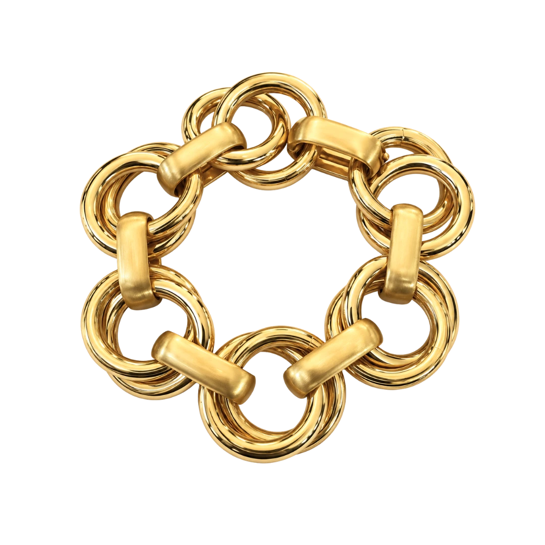 Złocona bransoleta Maxi Just Gold z okrągłymi ogniwami