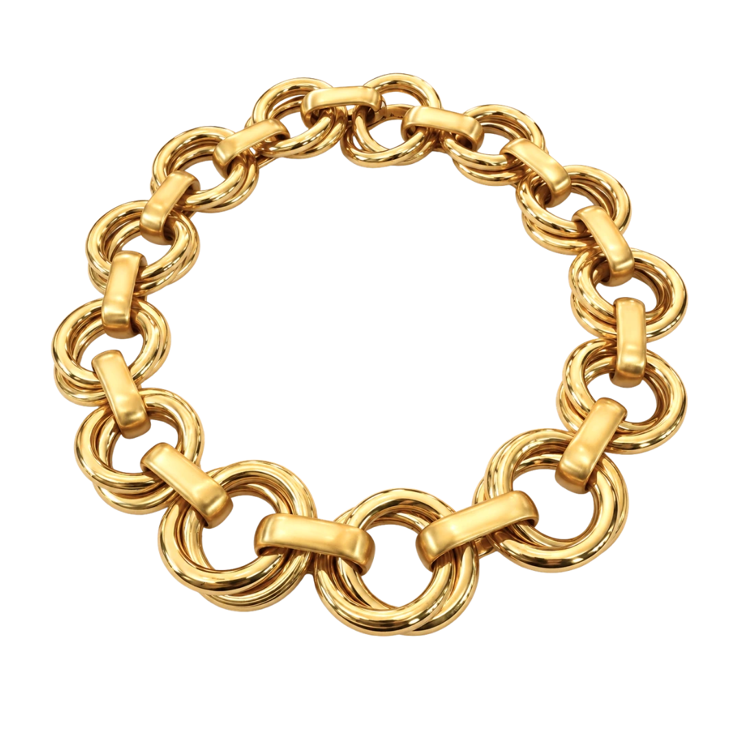 Złocona kolia Maxi Just Gold z okrągłymi ogniwami