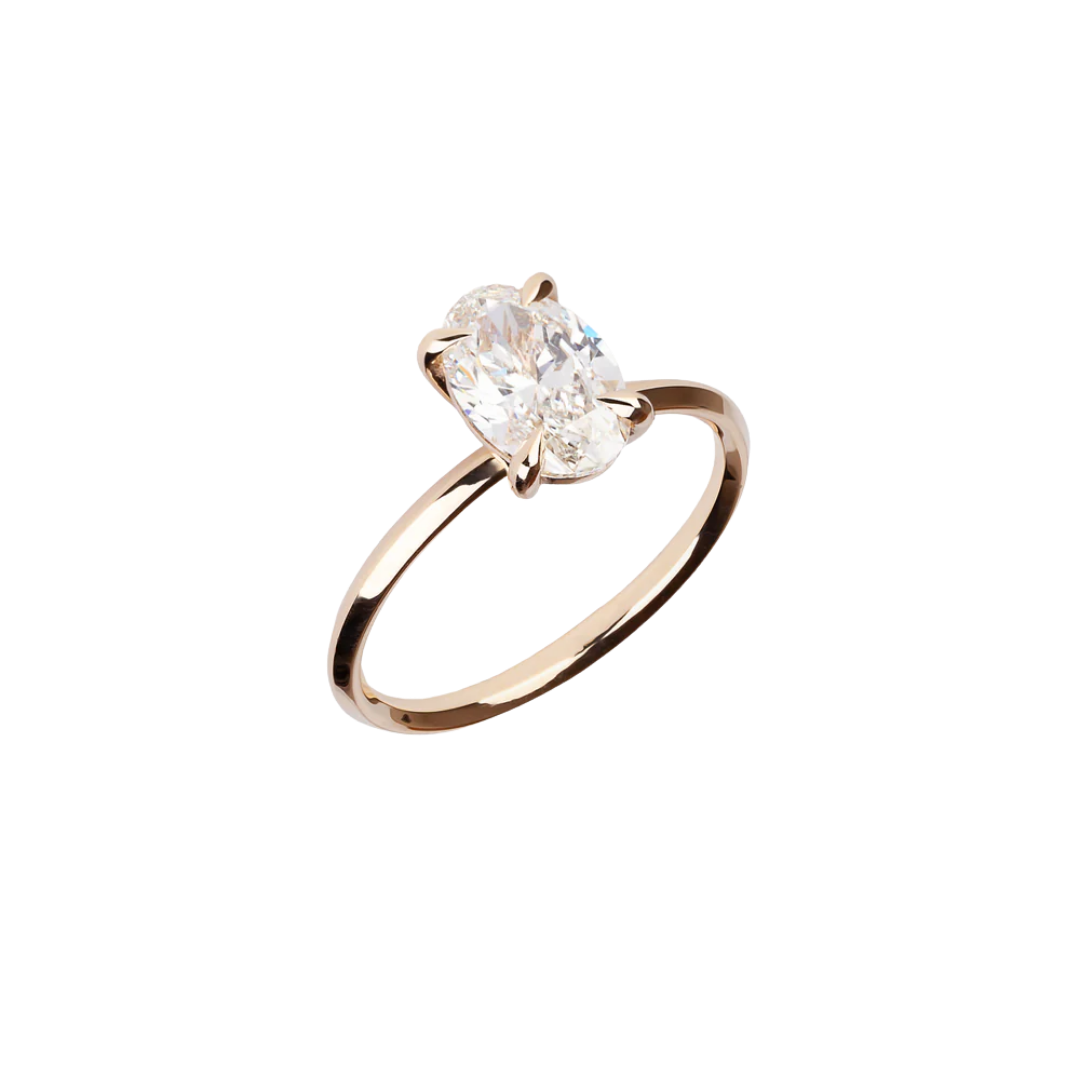 Gold Oval Diamond Engagement Ring