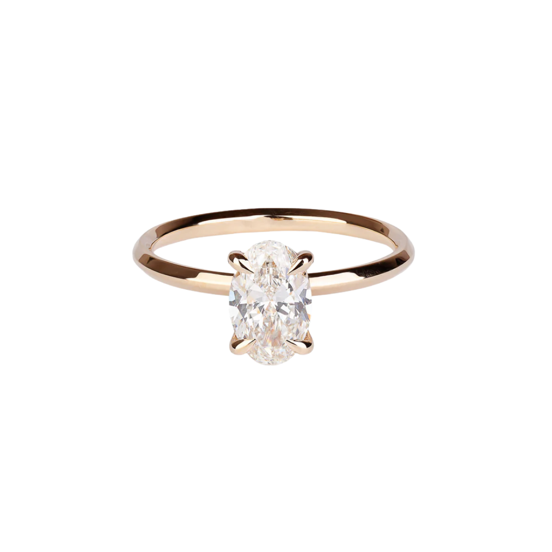 Gold Oval Diamond Engagement Ring