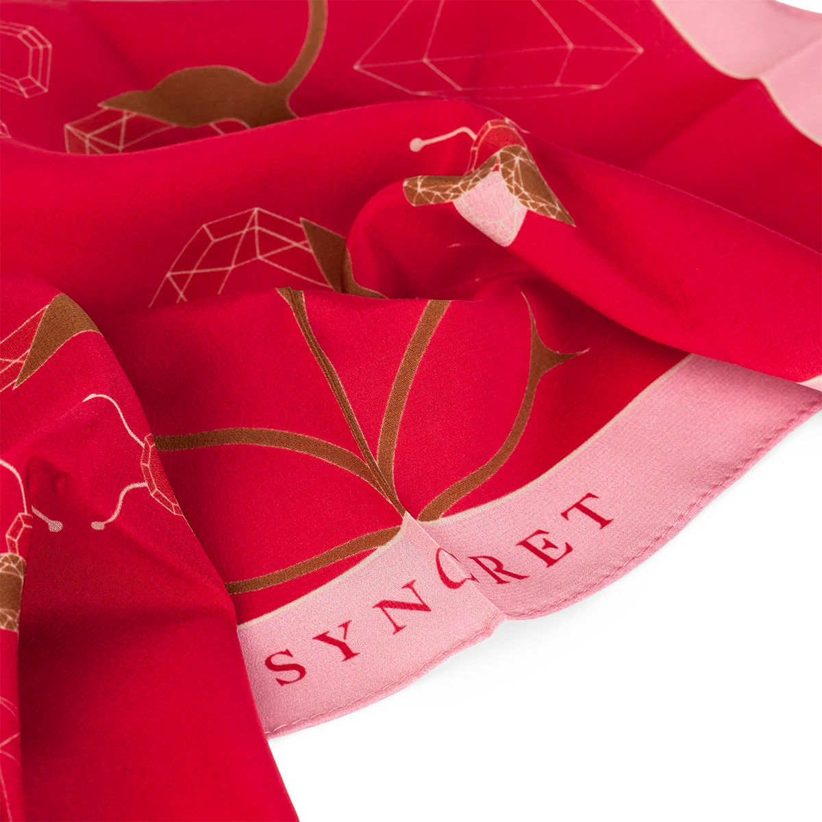 Apaszka jedwabna Syncret 2 Red & Pink