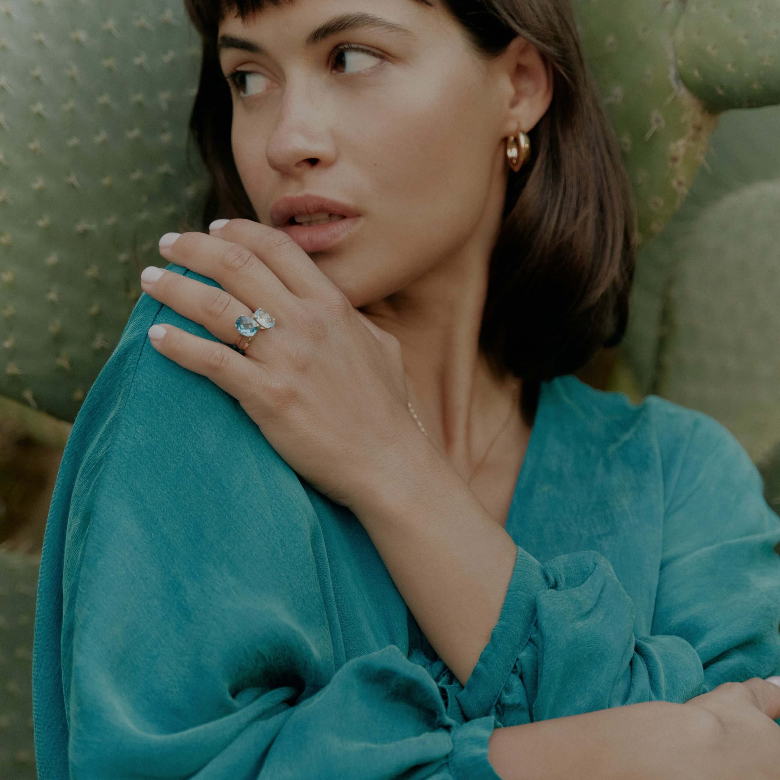 Dolce Vita Mini Ring with Sky Blue Topaz