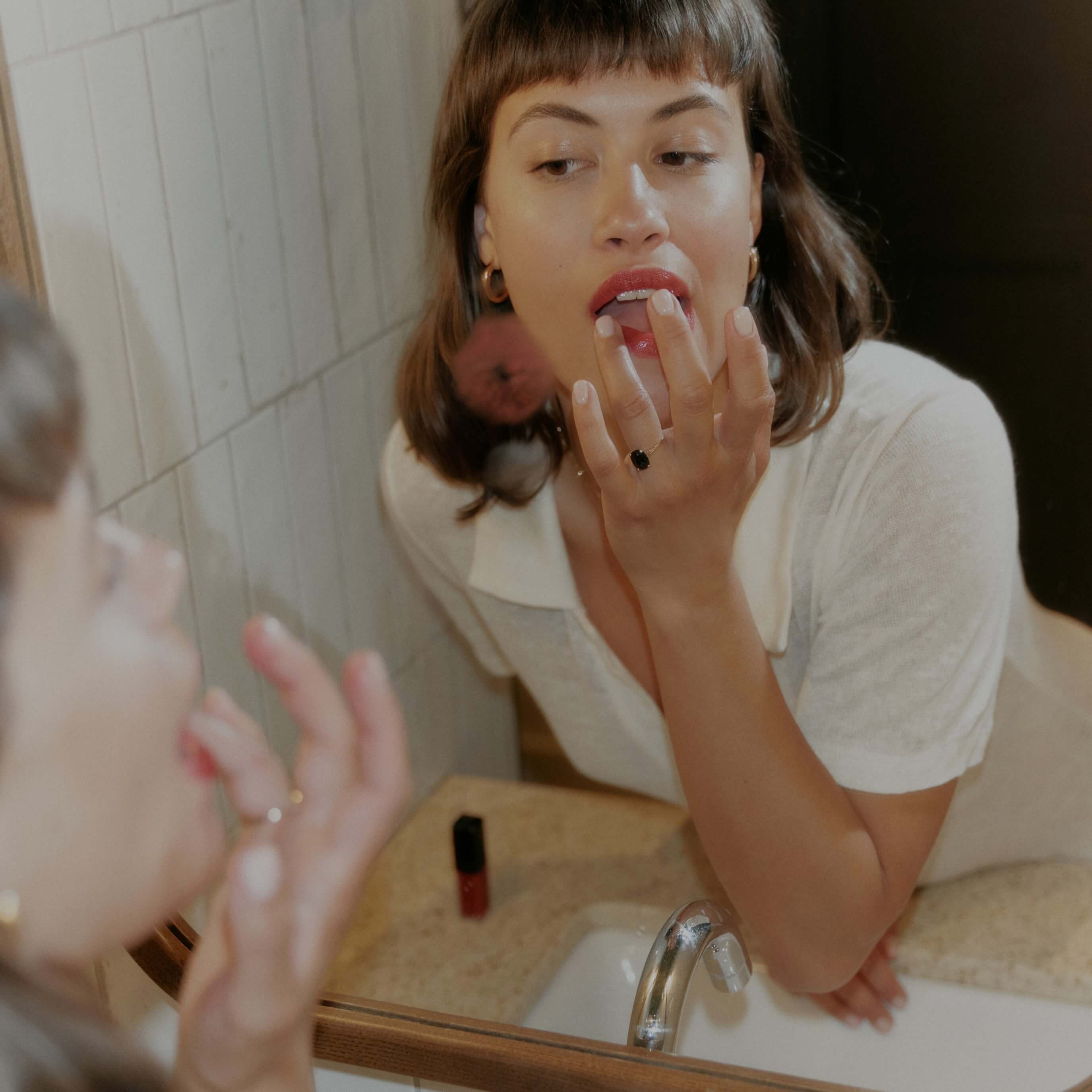 Dolce Vita Mini Gold Ring with Black Onyx