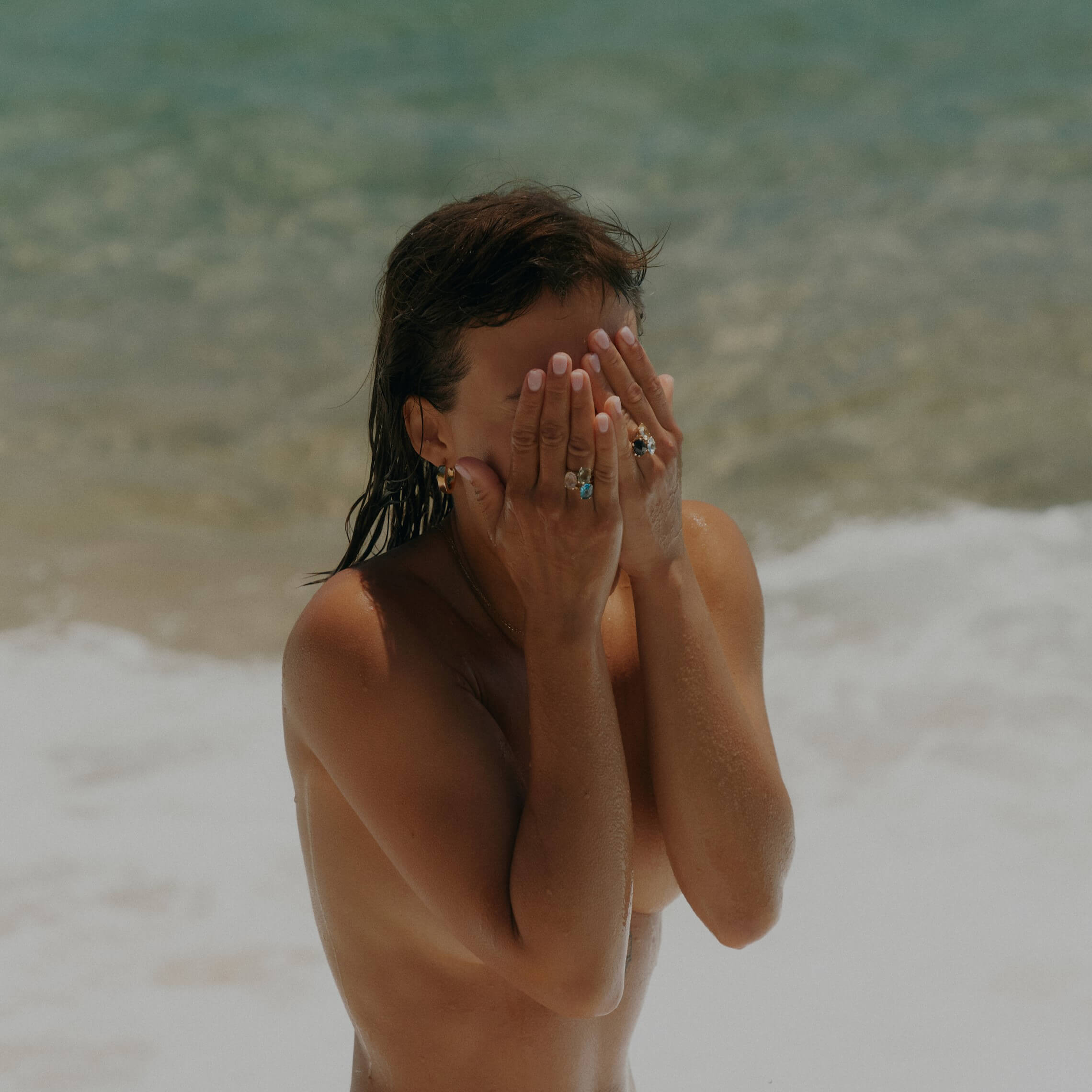 Złoty pierścionek Dolce Vita Mini z kwarcem górskim