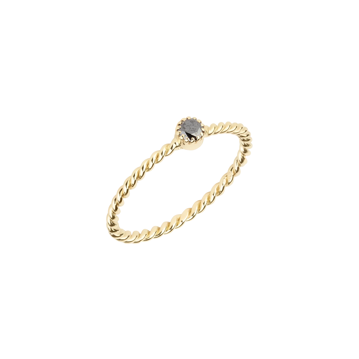 Gold spiral ring with colorful gemstone