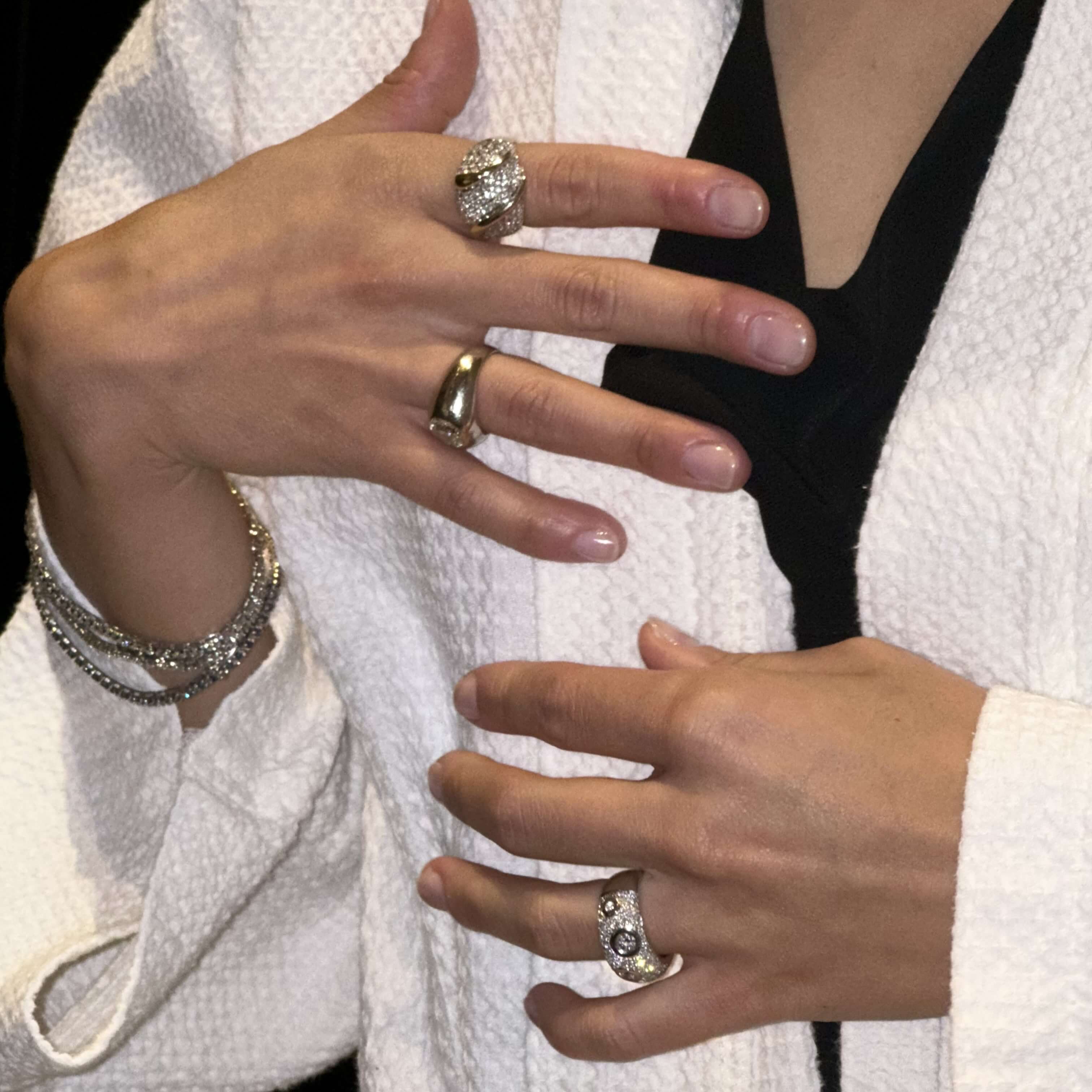 Bubble Ring gold ring with diamonds 3.53 ct, Modern Vintage