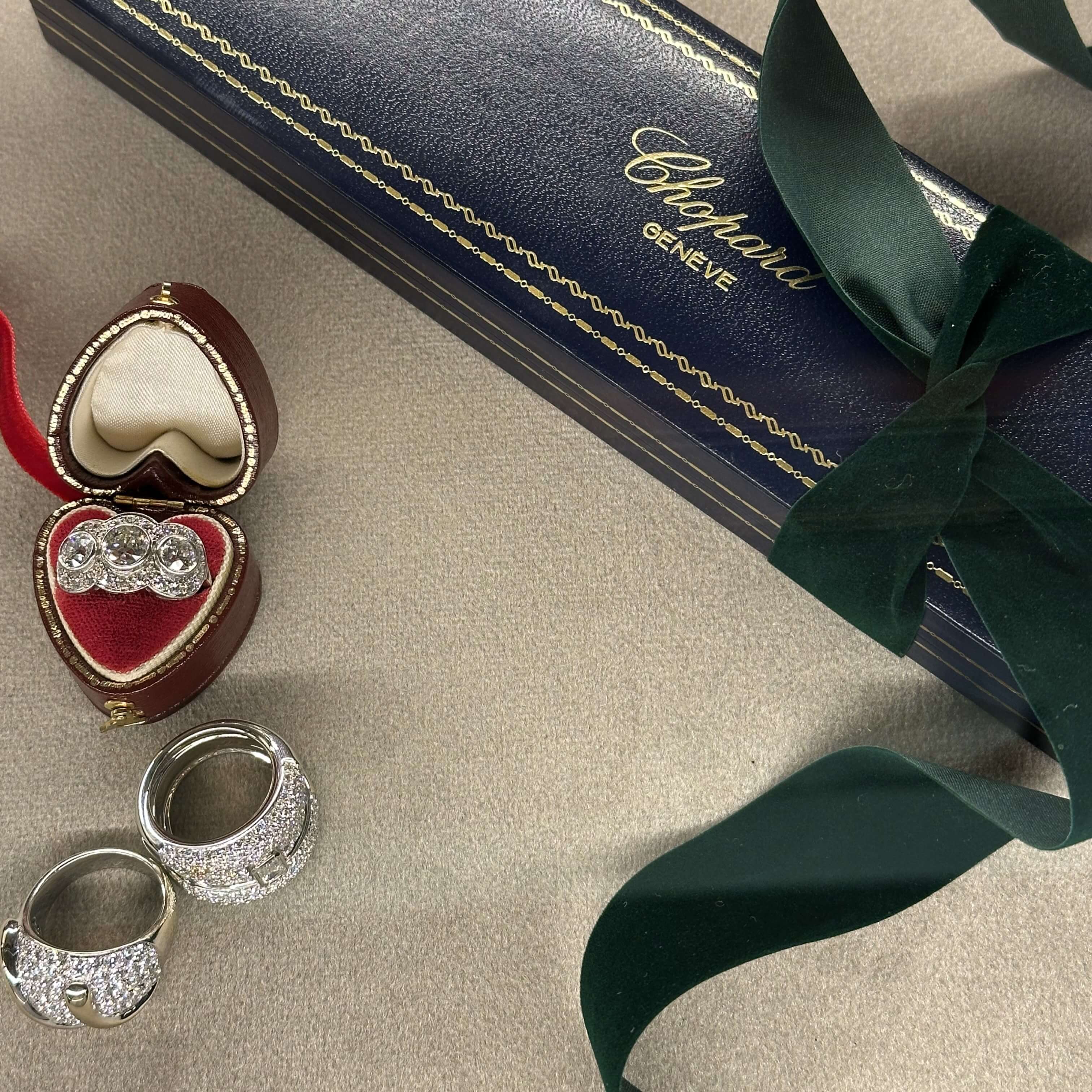 Złoty pierścionek Bubble Ring z diamentami 3.53 ct, Modern Vintage