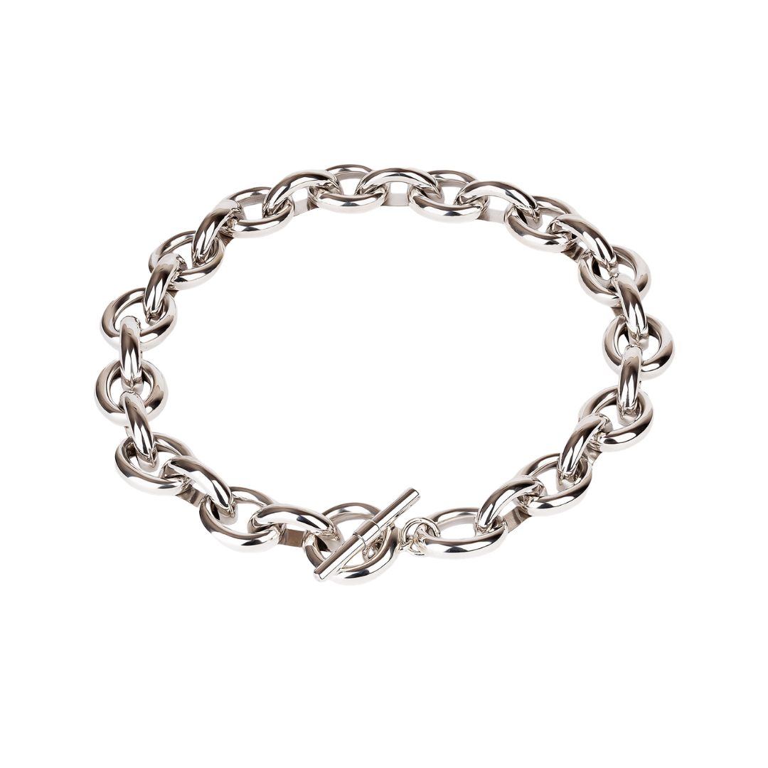 Kolia łańcuchowa SILVER z szerokich, okrągłych ogniw