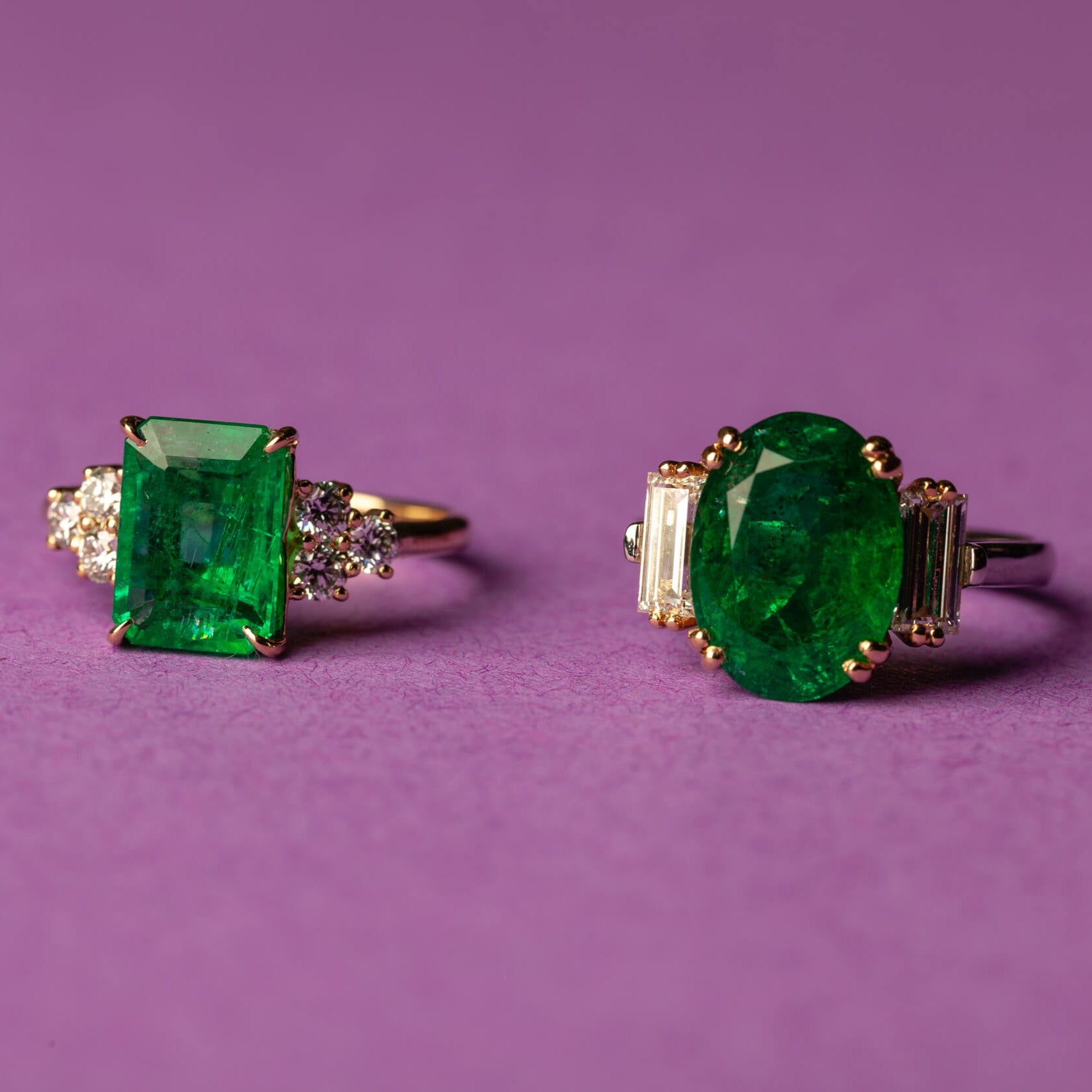 Złoty pierścionek ze szmaragdem Kolumbijskim 2.54 ct i diamentami