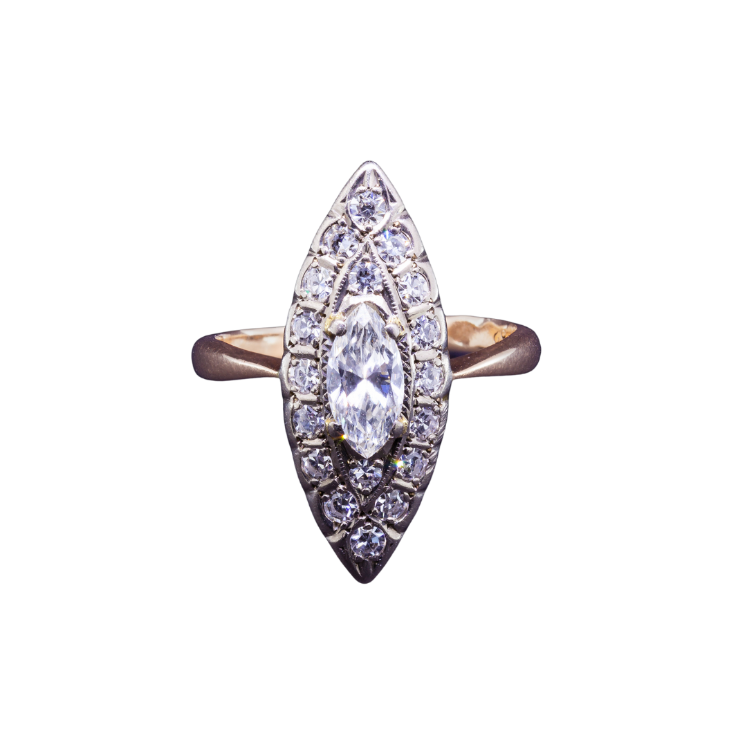 Złoty pierścionek markiza z diamentami, Lata 70-te XX w., Odessa