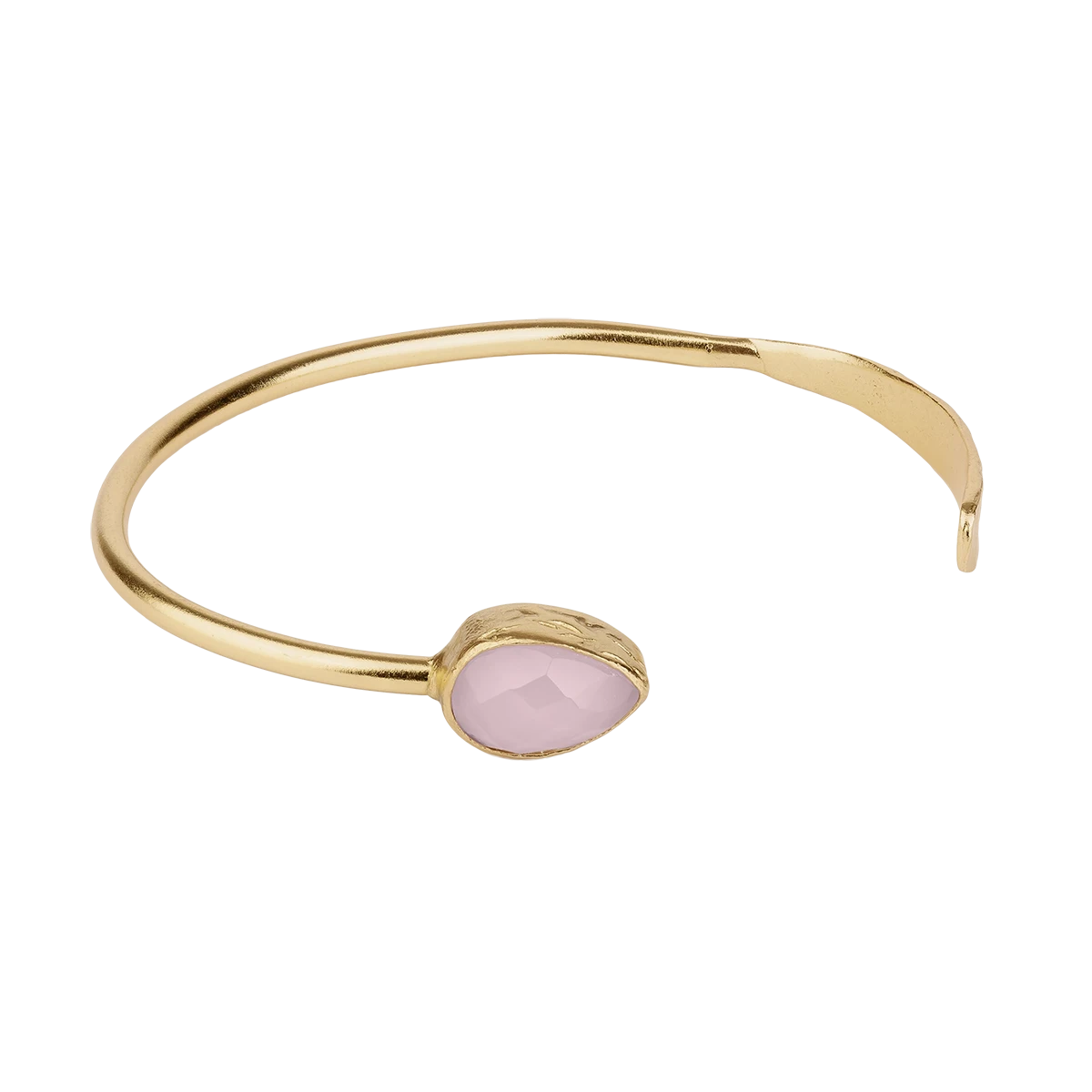 Gilt bronze bracelet with rose quartz