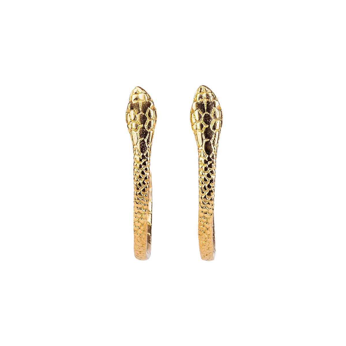 Bronze gold-plated snake earrings