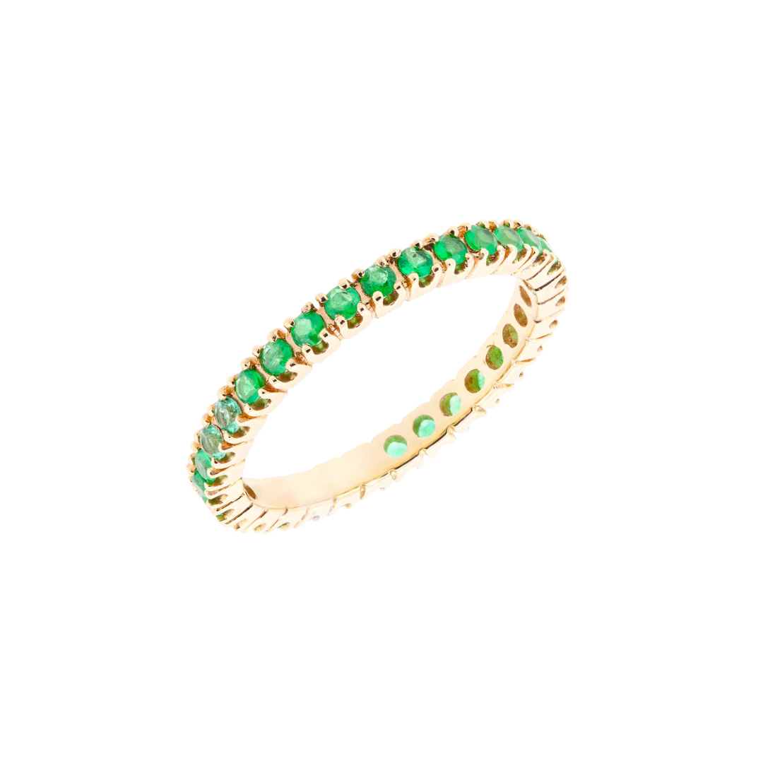 Eternity Custom Gold Wedding Band with Colored Stones