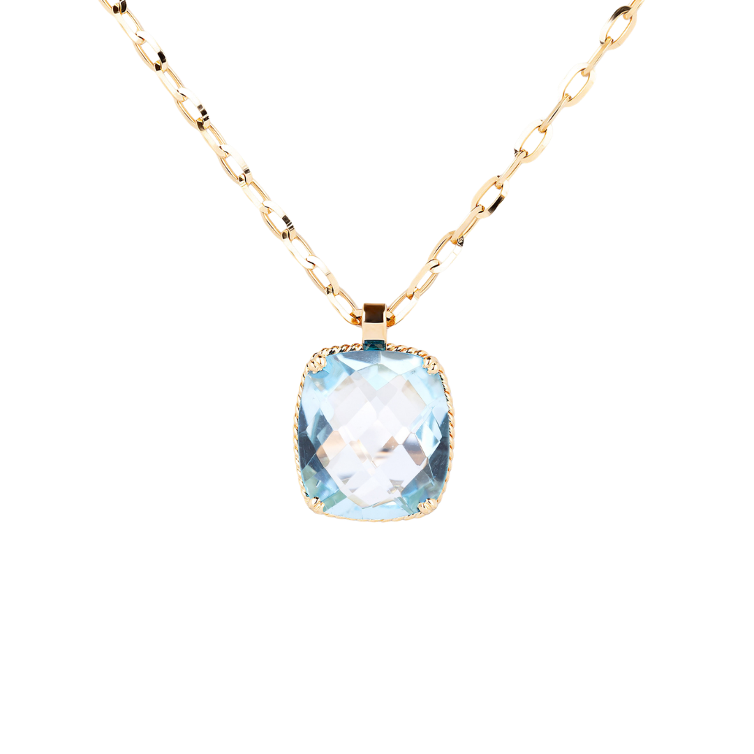 Dolce Vita Gold Pendant with Sky Blue Topaz