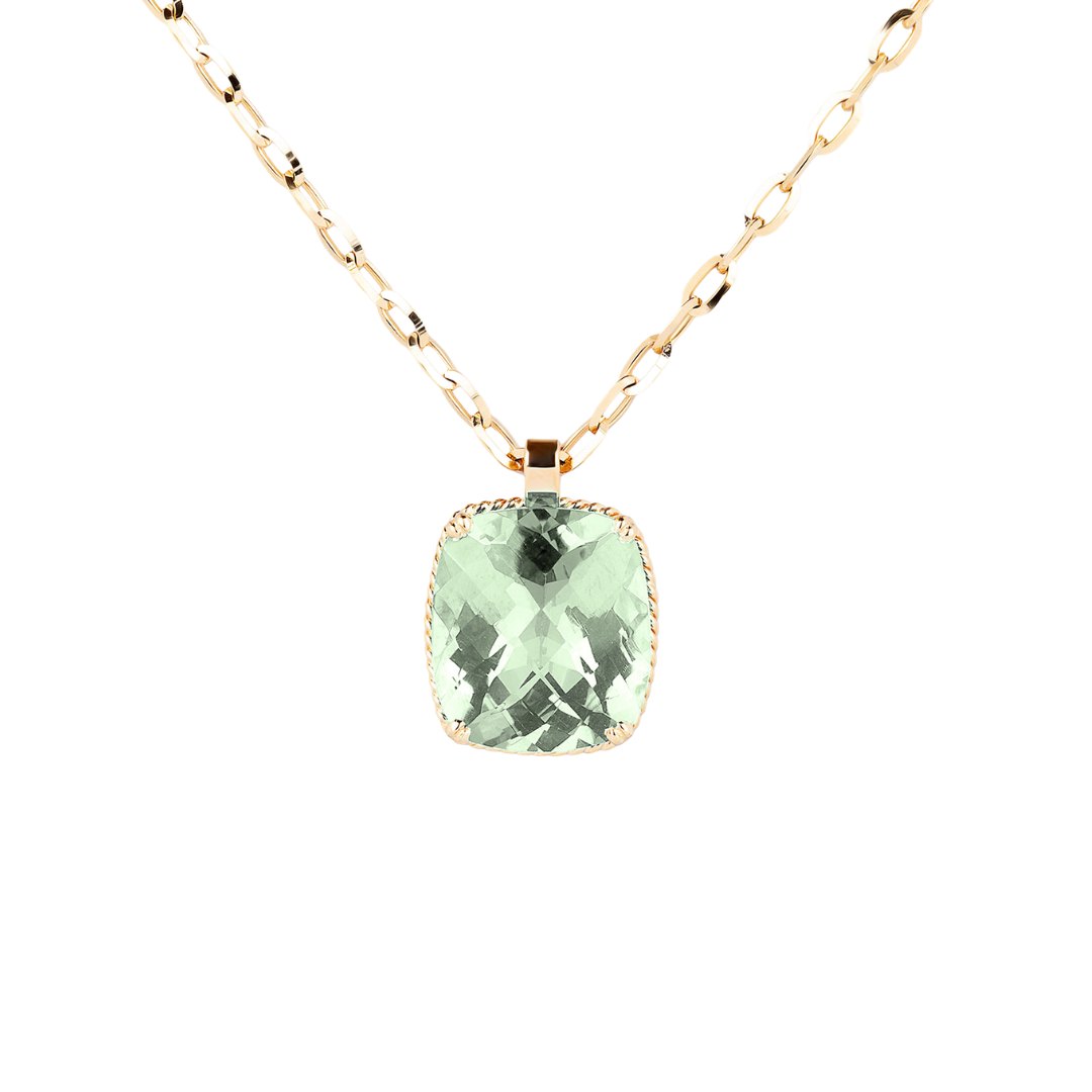 Dolce Vita Gold Pendant with Green Amethyst