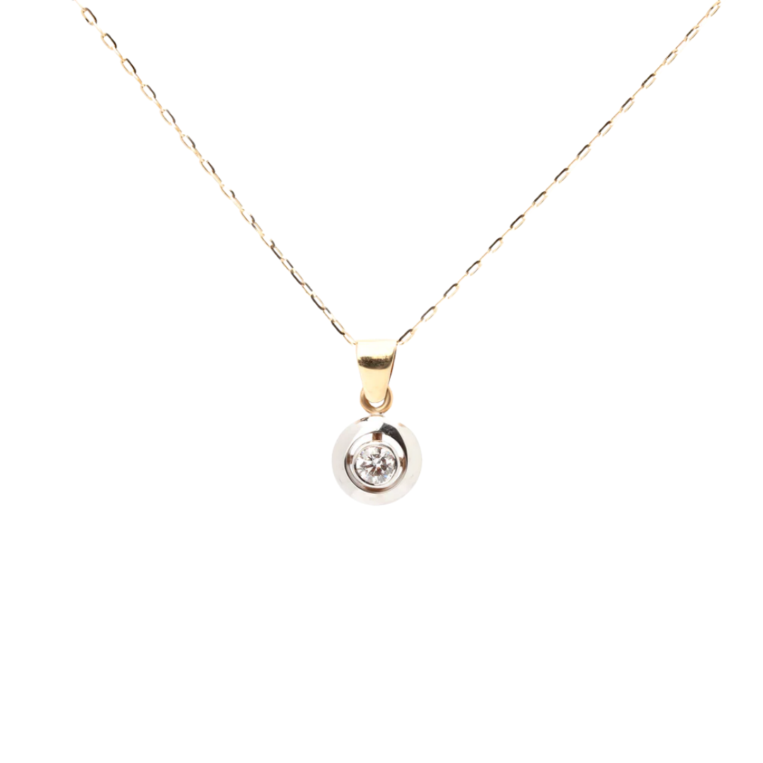 Diamond solitaire pendant in full bezel setting