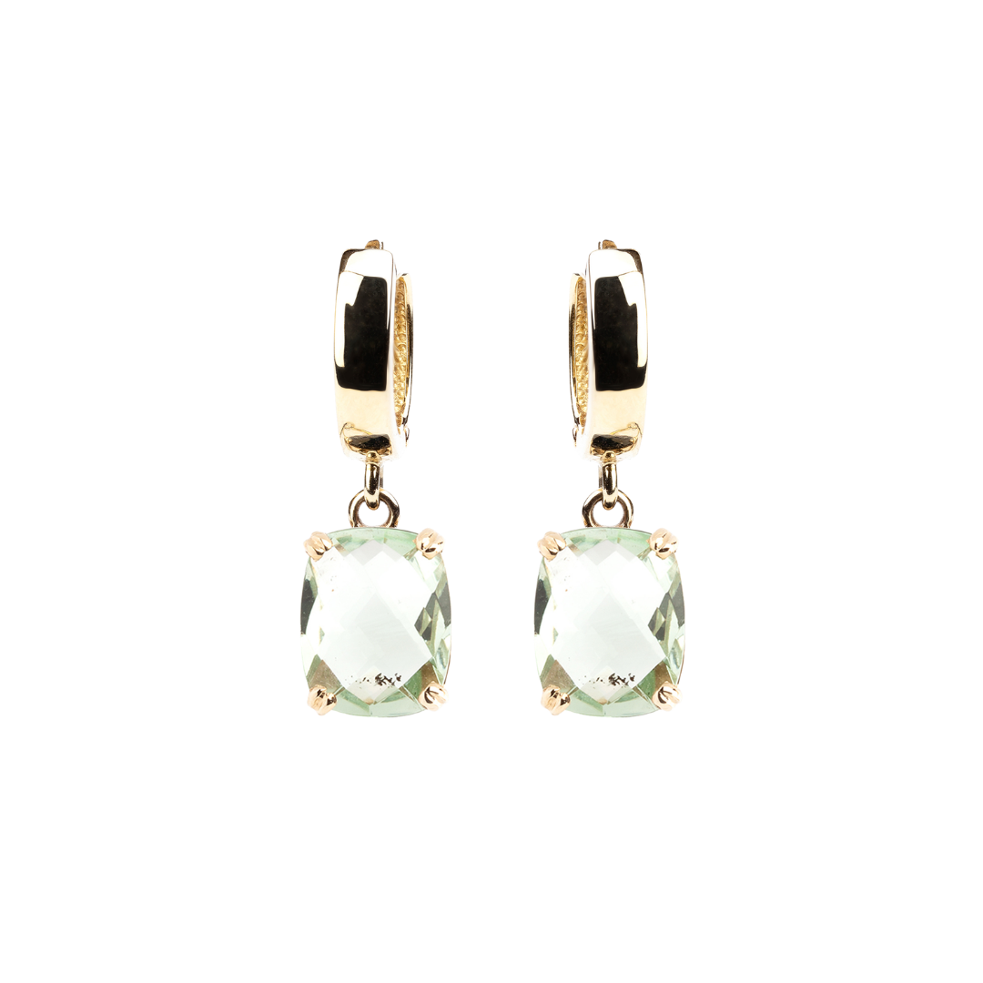 Dolce Vita gold earrings with green amethysts