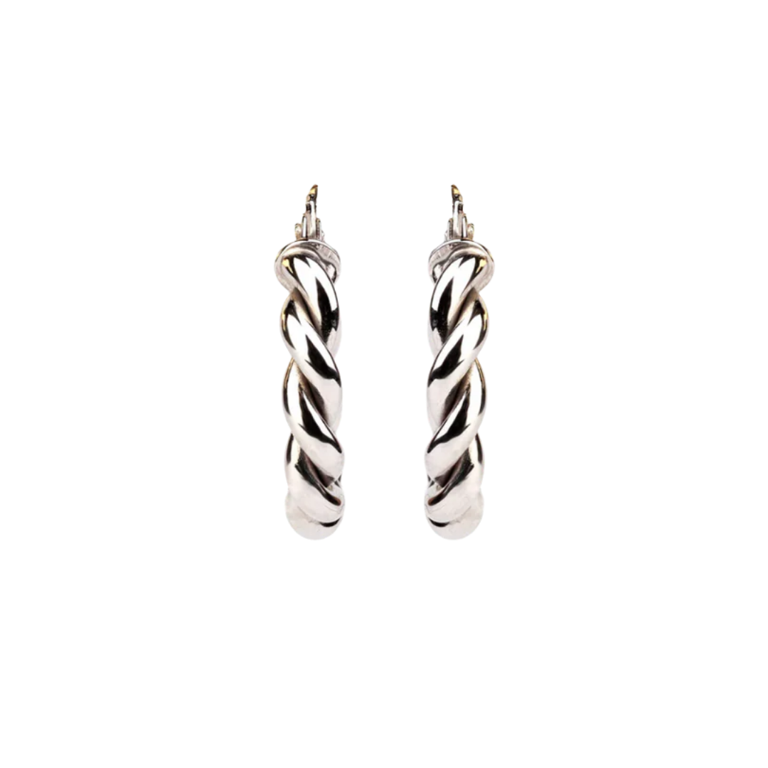 Gold twisted hoop earrings