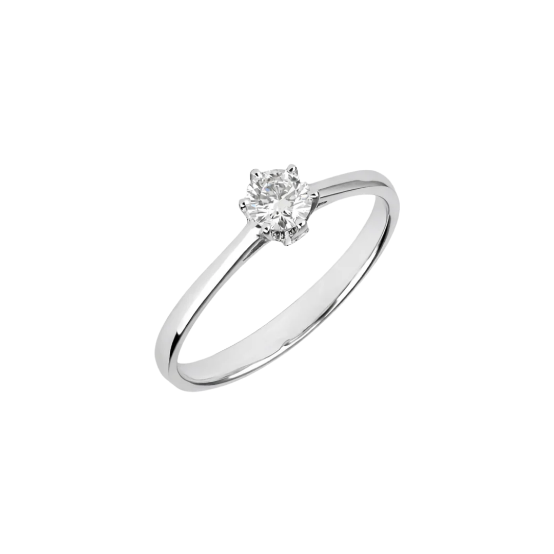 Złoty pierścionek zaręczynowy z brylantem