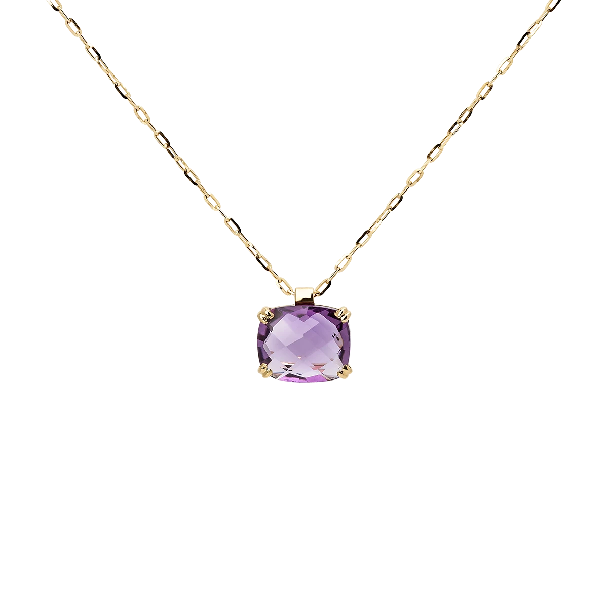 Dolce Vita Mini Gold Necklace with Dark Amethyst