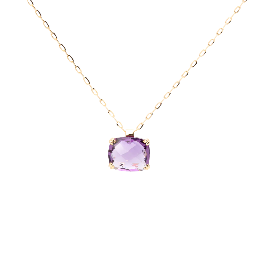 Dolce Vita Mini Gold Necklace with Amethyst Medium