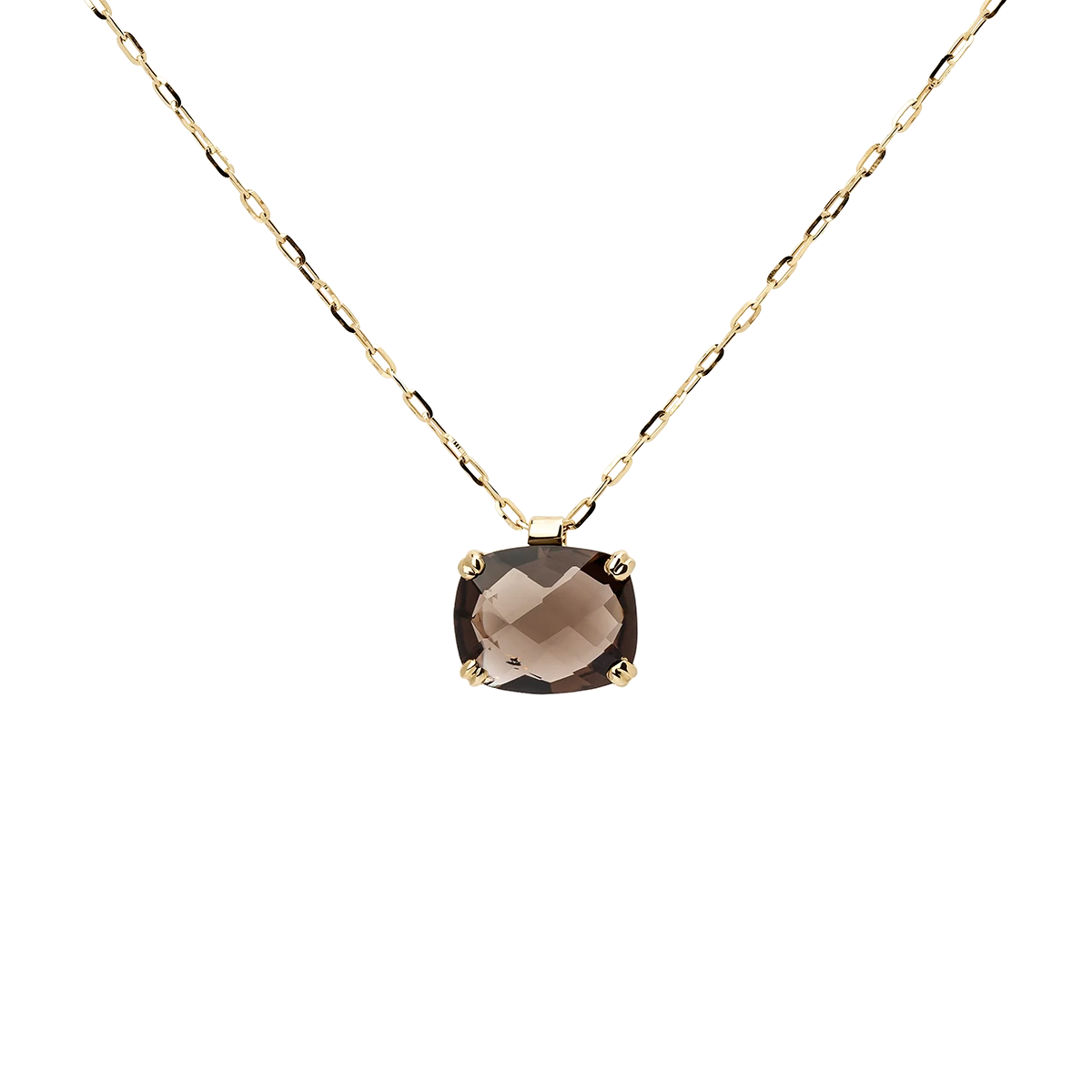 Dolce Vita Mini Gold Necklace with Smoky Quartz