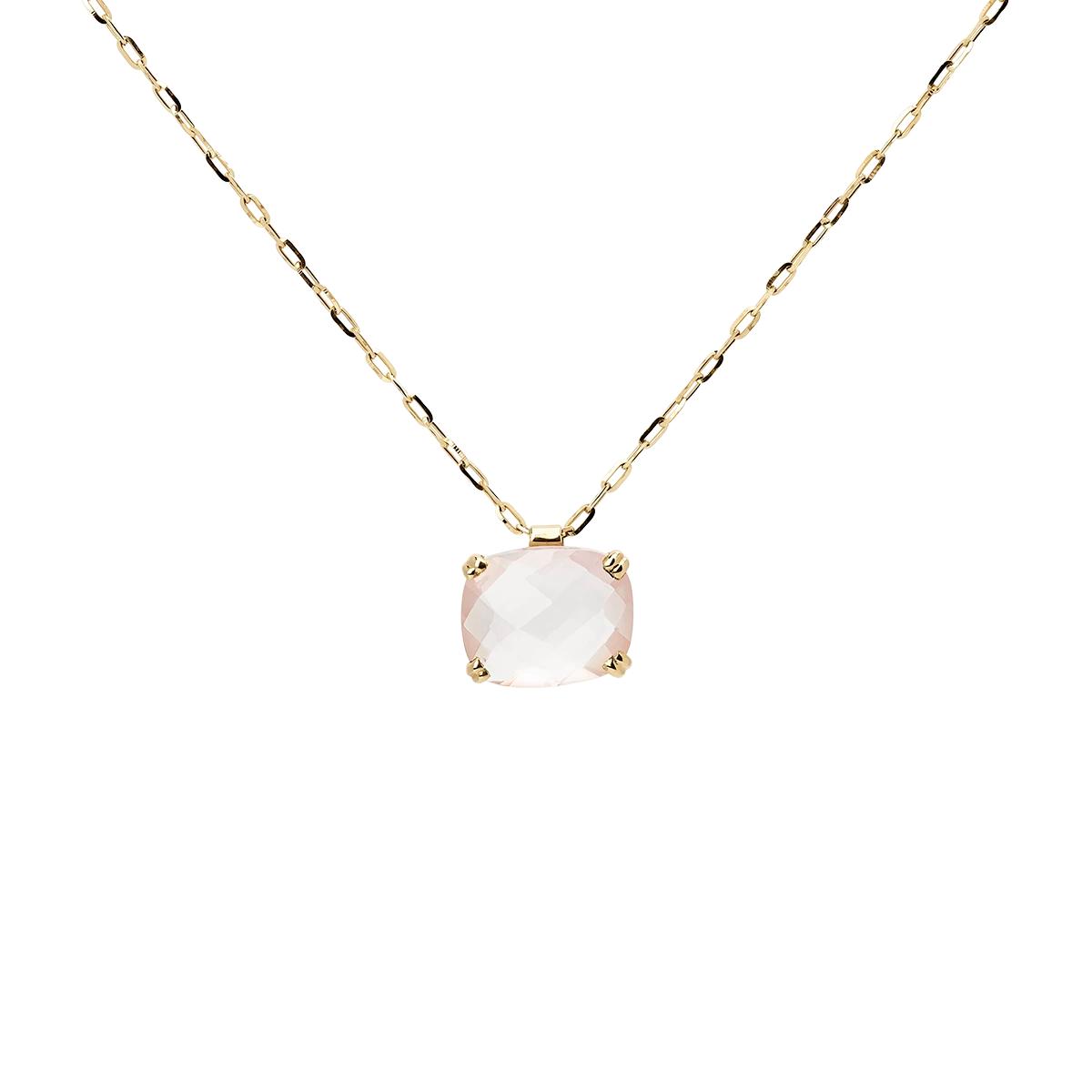Dolce Vita Mini Gold Necklace with Rose Quartz