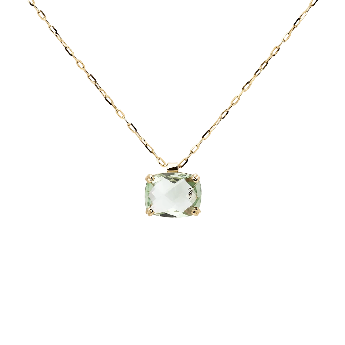 Dolce Vita Mini Gold Necklace with Green Amethyst