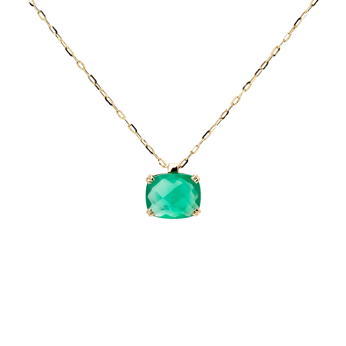 Dolce Vita Mini Gold Necklace with Green Onyx