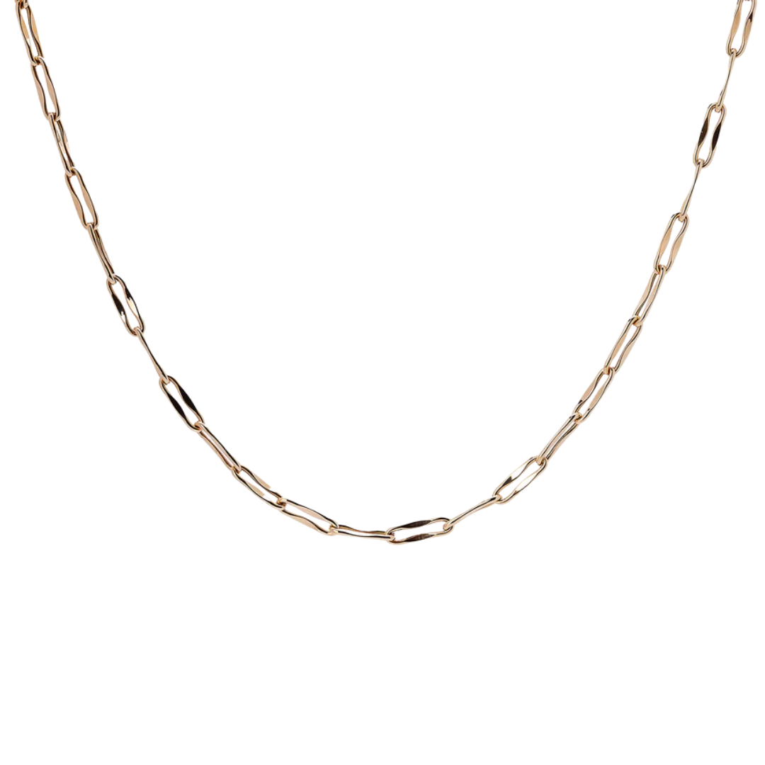 Gold necklace chain with wide links