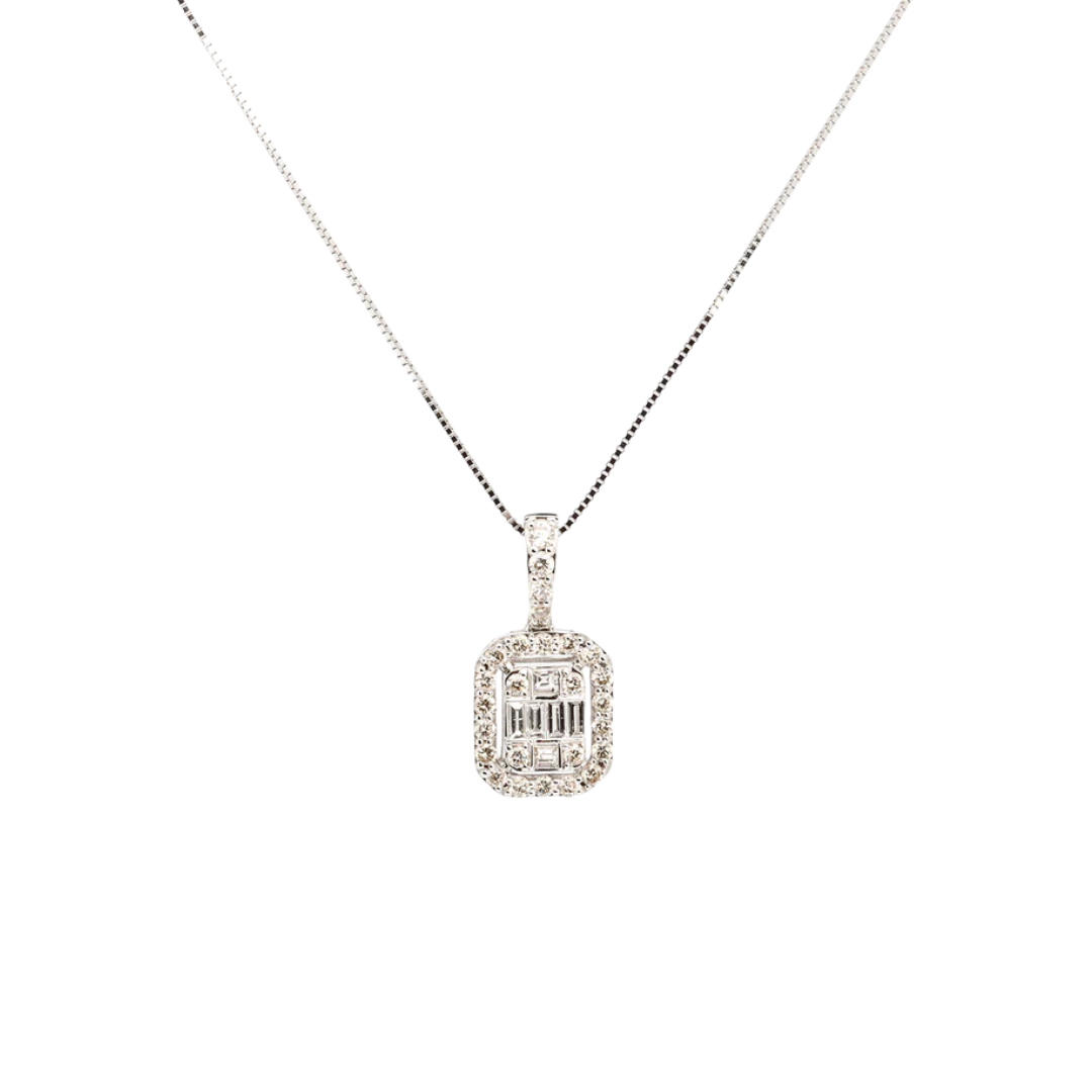 Gold necklace set with diamonds