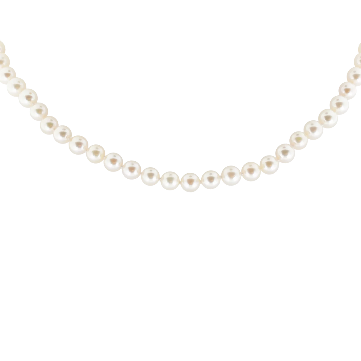Gold necklace with white pearls and a gold clasp