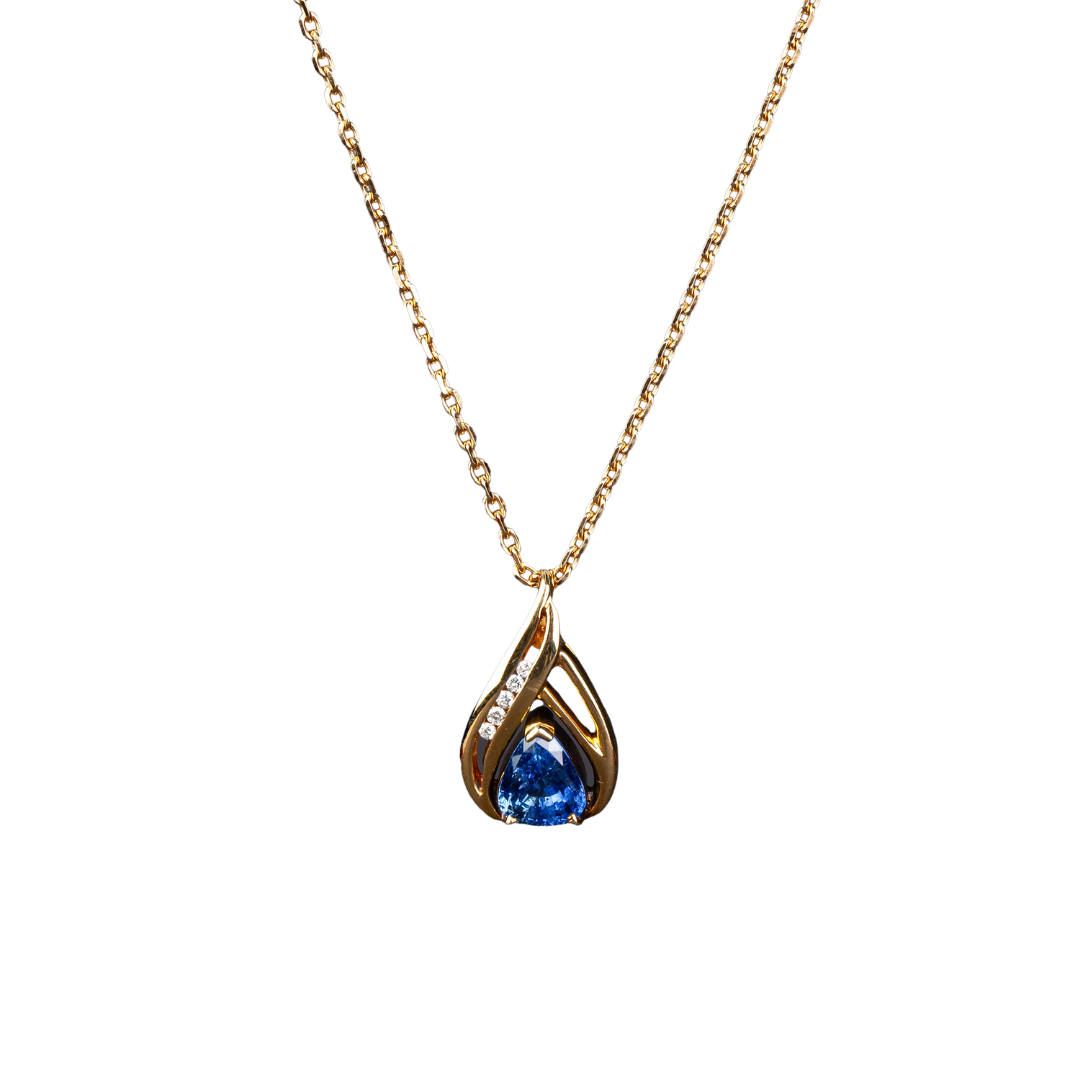 Gold necklace with sapphire and diamonds, 1950s, Paris