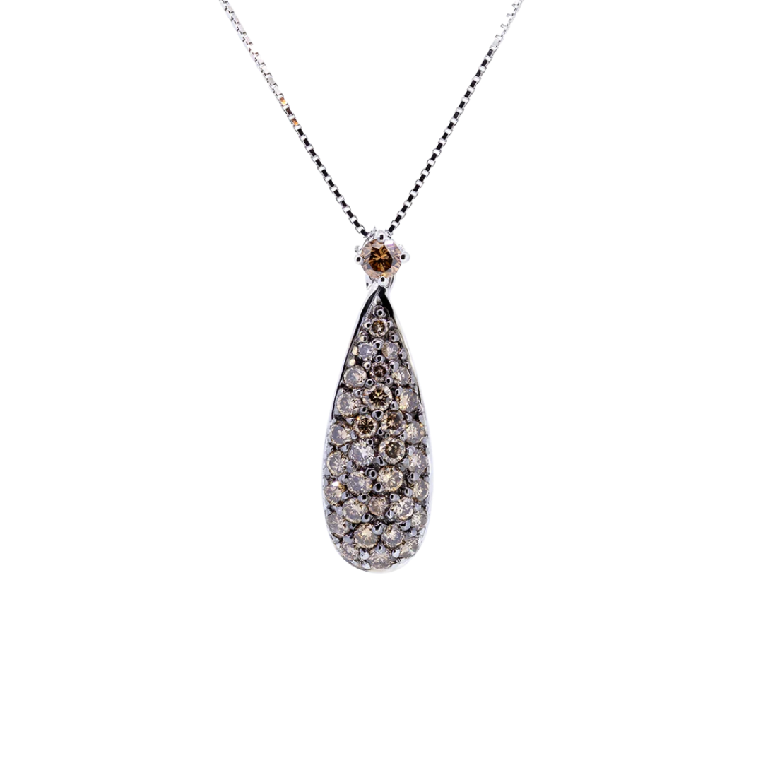 Gold necklace with champagne diamonds