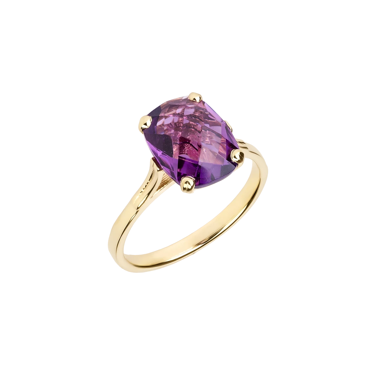 Dolce Vita Mini Gold Ring with Dark Amethyst