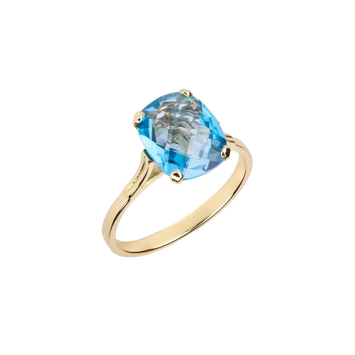 Dolce Vita Mini Gold Ring with Swiss Blue Topaz