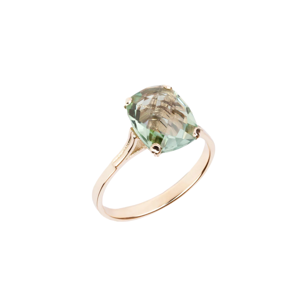 Dolce Vita Mini Gold Ring with Green Amethyst