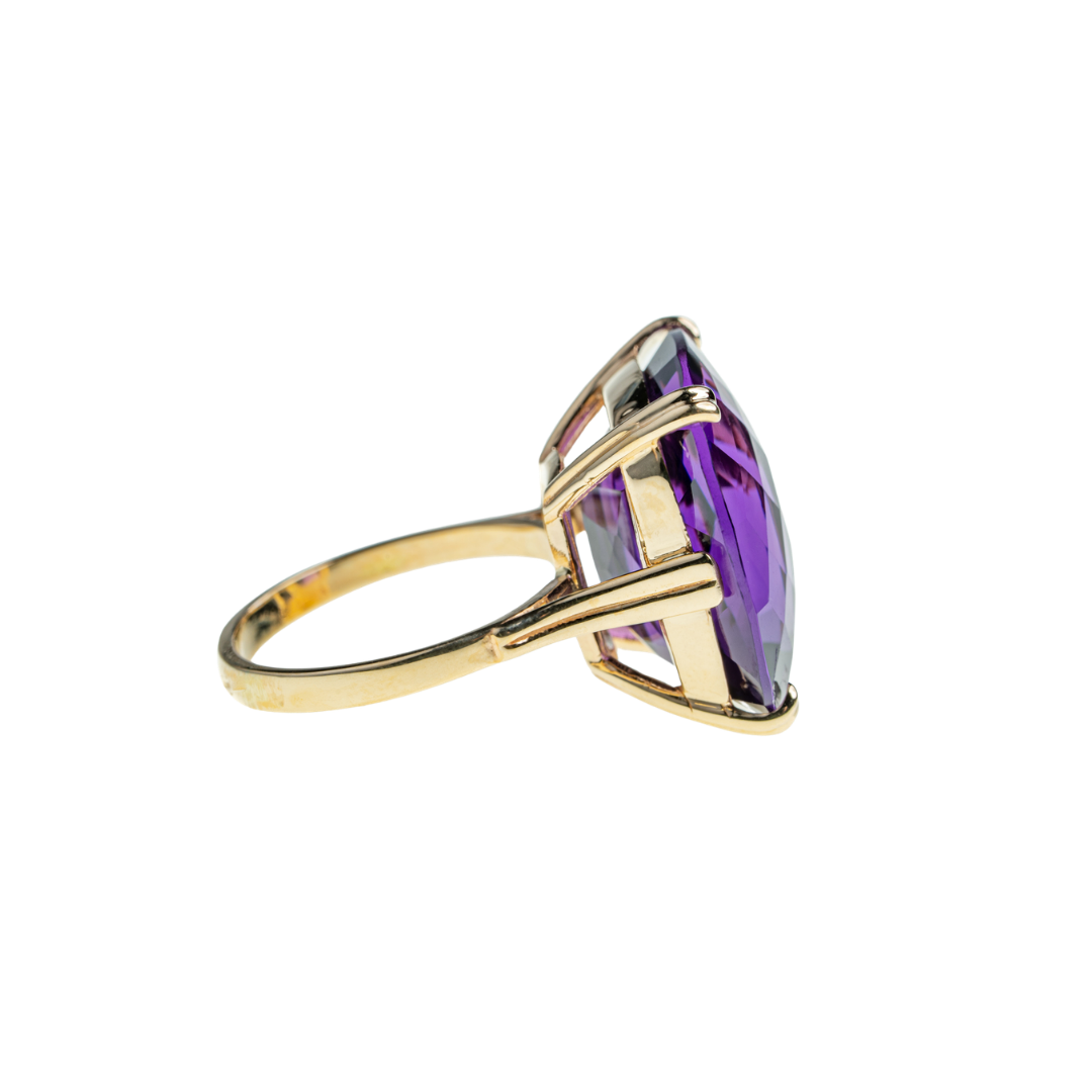 Dolce Vita Gold Ring with Dark Amethyst