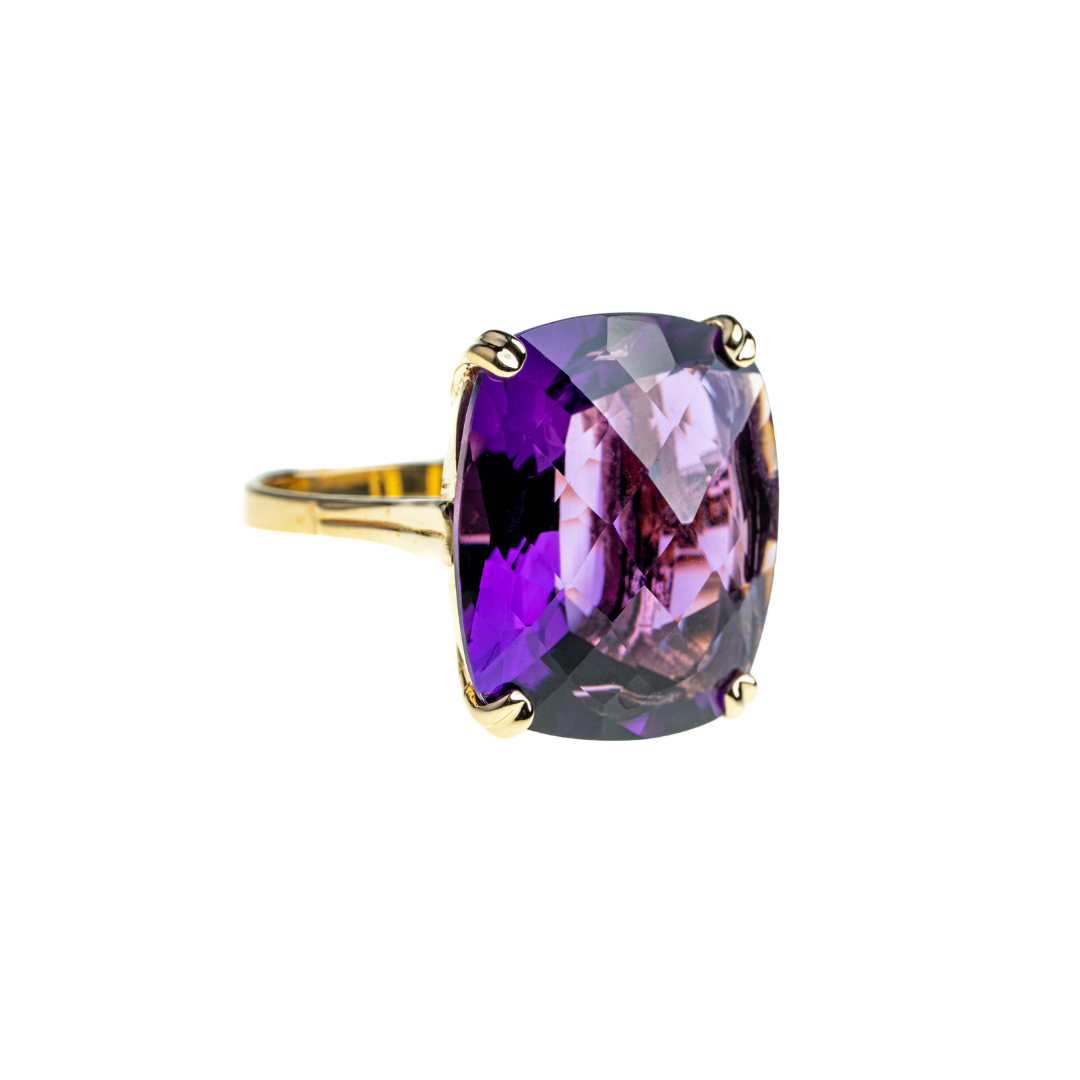 Złoty pierścionek Dolce Vita z ametystem Dark