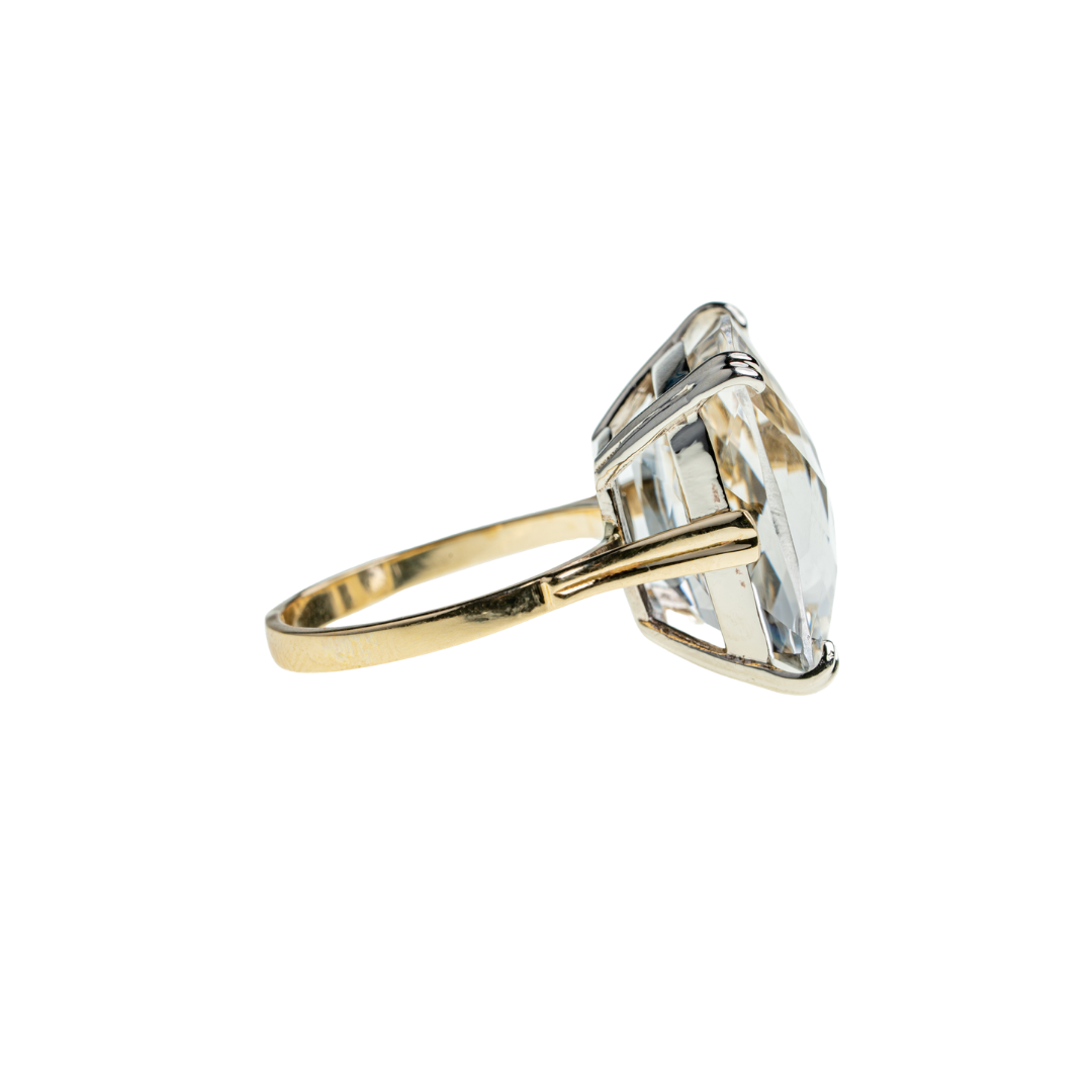 Złoty pierścionek Dolce Vita z kryształem górskim