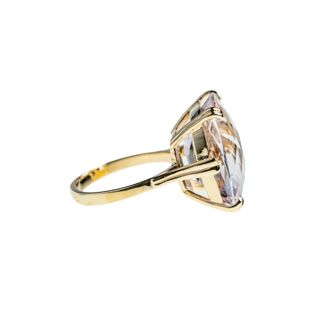 Złoty pierścionek Dolce Vita z różowym ametystem