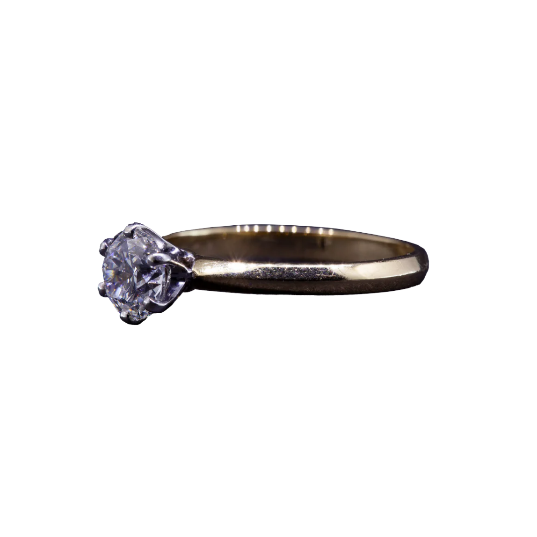 Syncret Classy Yellow Gold Engagement Ring with a 0.90 ct GIA Diamond