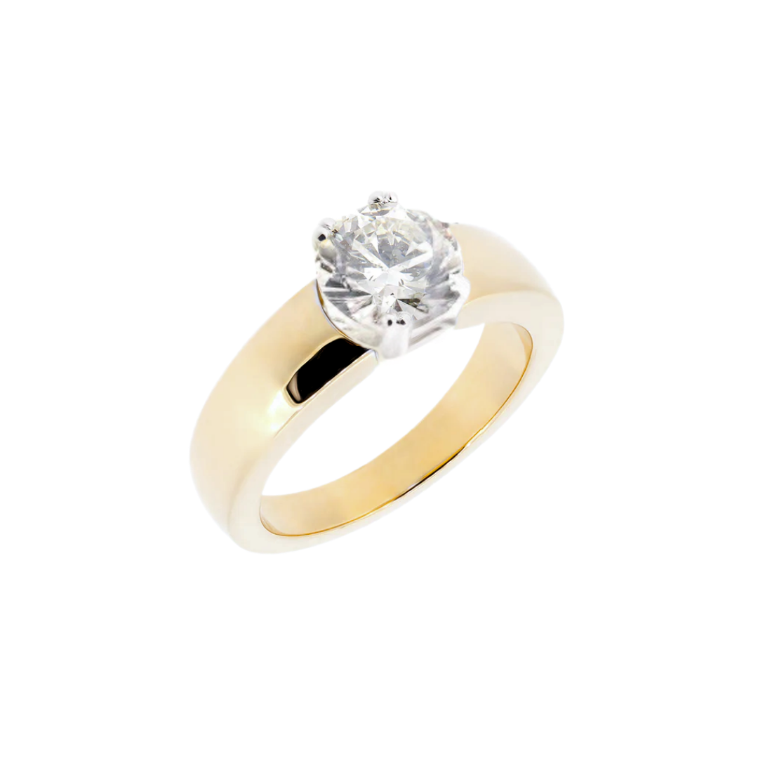 Engagement ring in gold with 1.50 ct brilliant-cut diamond