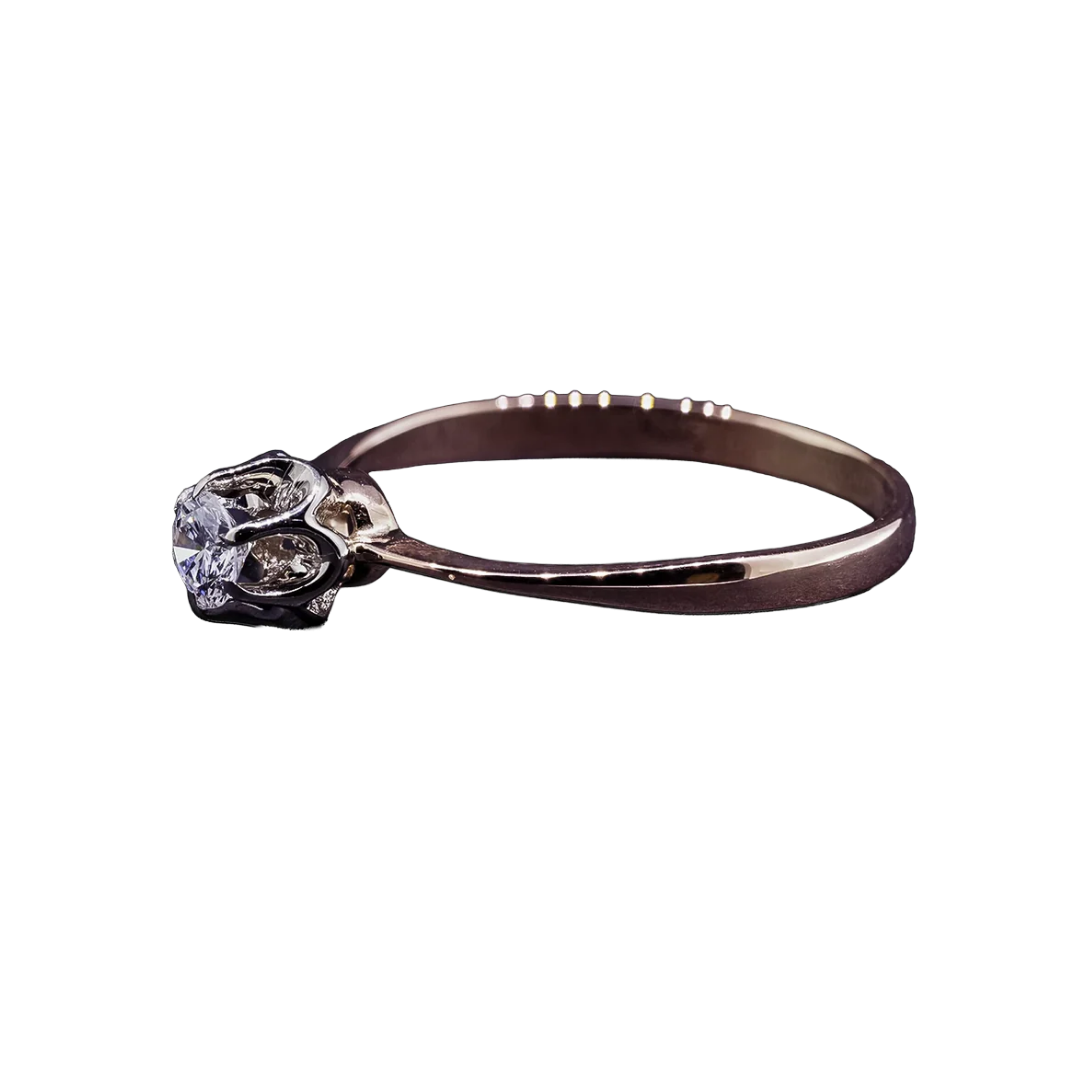 Gold ring with diamond, USSR Kyiv 1971