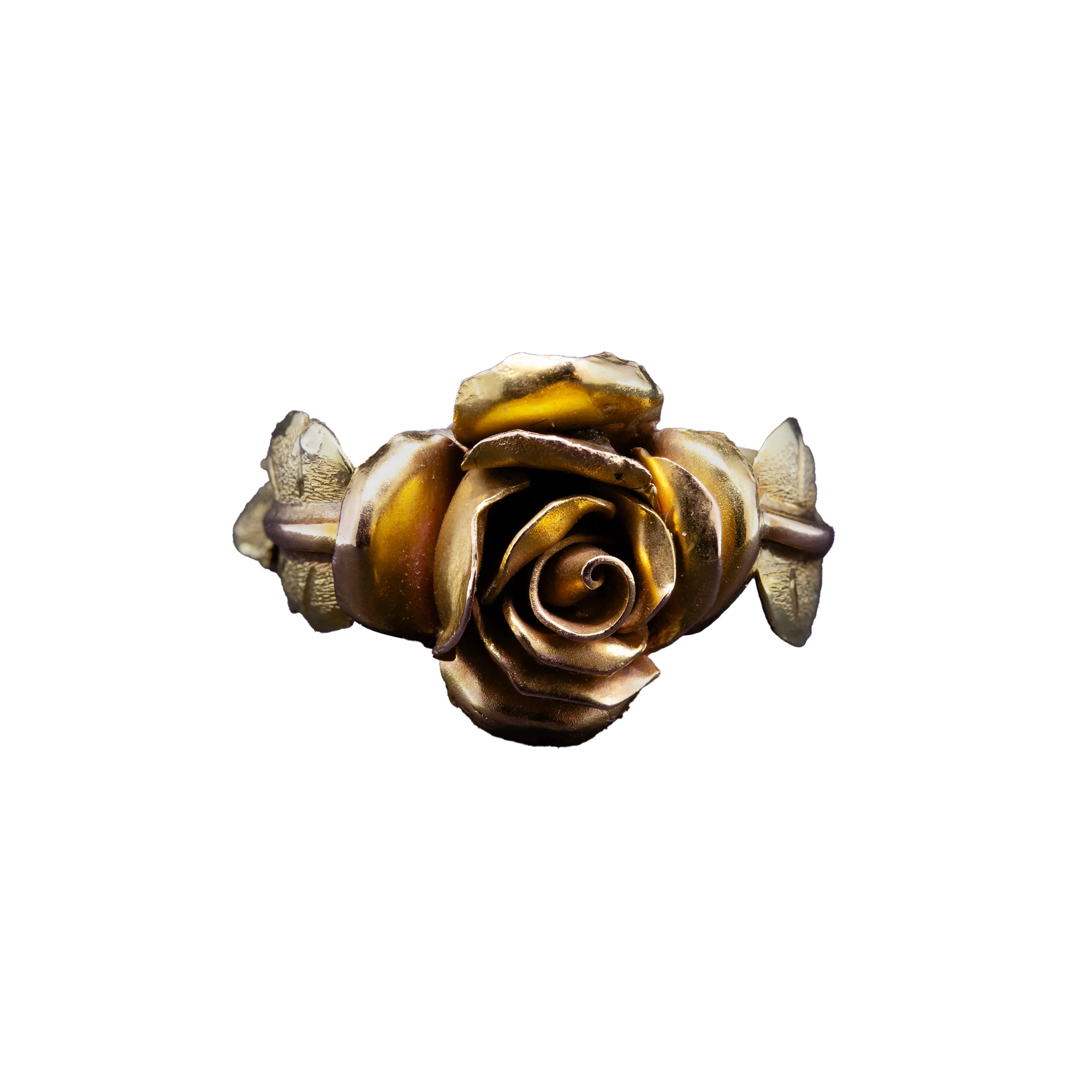 Złoty pierścionek z motywem róży, Vintage